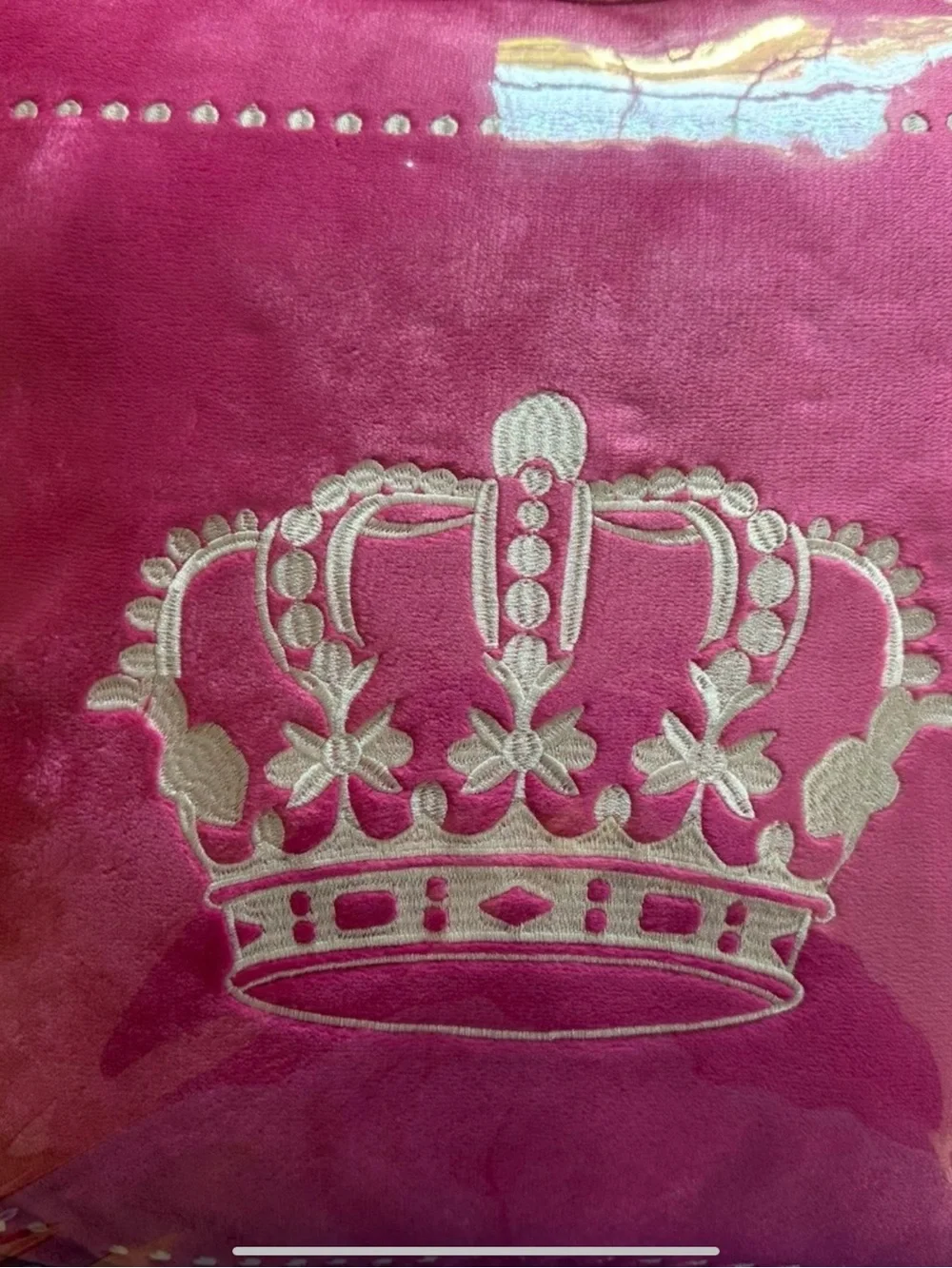 Juicy Couture Pink Crown Diamond Comforter 4 pc Bed Set Full Queen